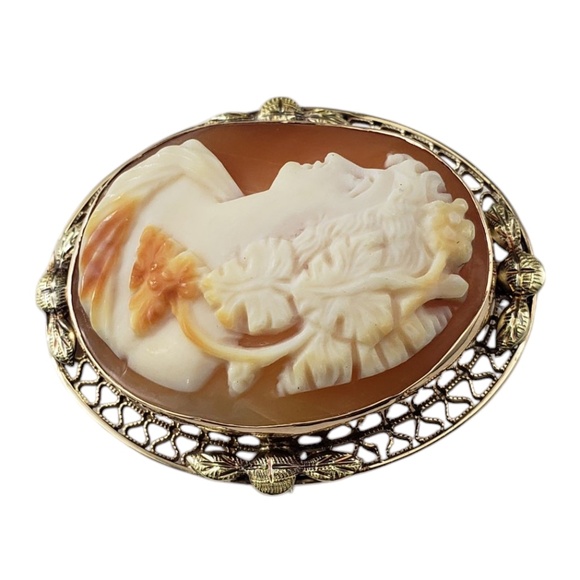 14 Karat Yellow Gold Cameo Brooch/Pendant #20874 - Picture 2 of 6